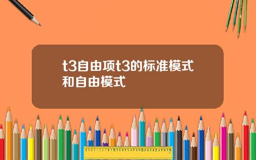 t3自由项t3的标准模式和自由模式