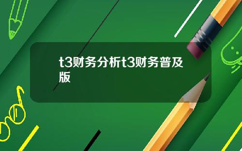 t3财务分析t3财务普及版