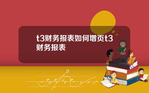 t3财务报表如何增页t3财务报表