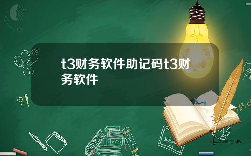 t3财务软件助记码t3财务软件