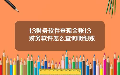t3财务软件查现金账t3财务软件怎么查询明细账