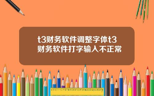 t3财务软件调整字体t3财务软件打字输入不正常