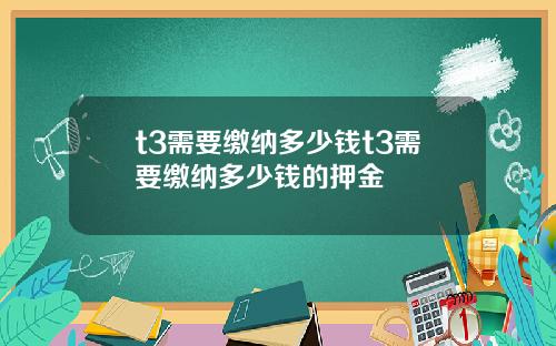 t3需要缴纳多少钱t3需要缴纳多少钱的押金