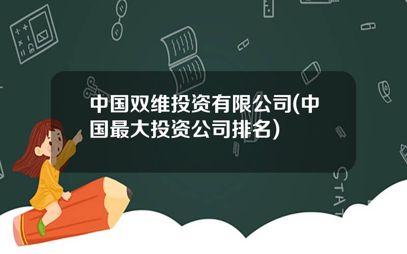 中国双维投资有限公司(中国最大投资公司排名)