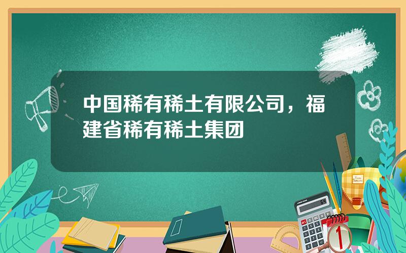中国稀有稀土有限公司，福建省稀有稀土集团