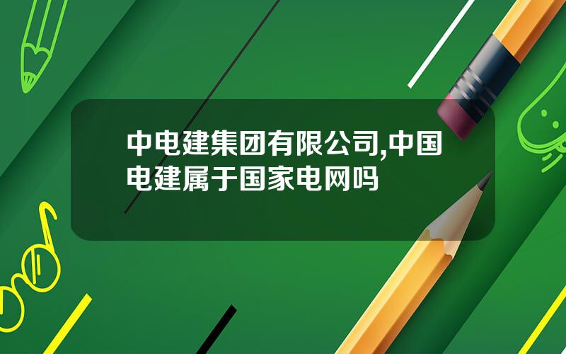中电建集团有限公司,中国电建属于国家电网吗