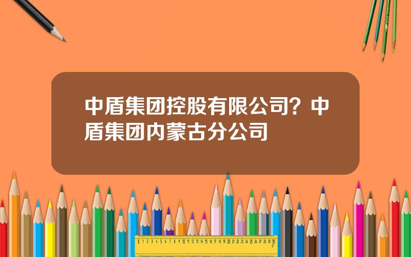 中盾集团控股有限公司？中盾集团内蒙古分公司