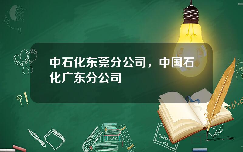 中石化东莞分公司，中国石化广东分公司