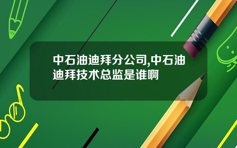 中石油迪拜分公司,中石油迪拜技术总监是谁啊