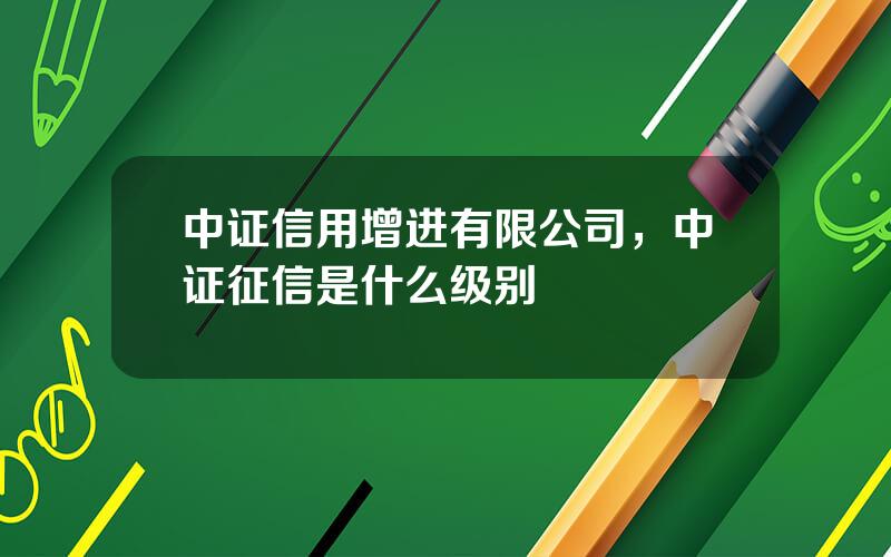 中证信用增进有限公司，中证征信是什么级别