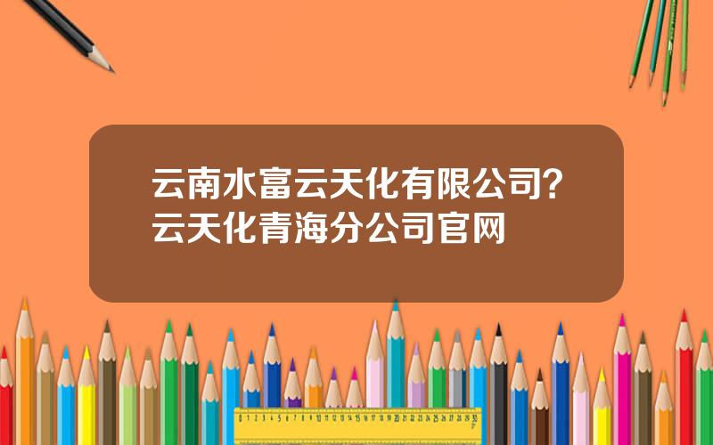 云南水富云天化有限公司？云天化青海分公司官网