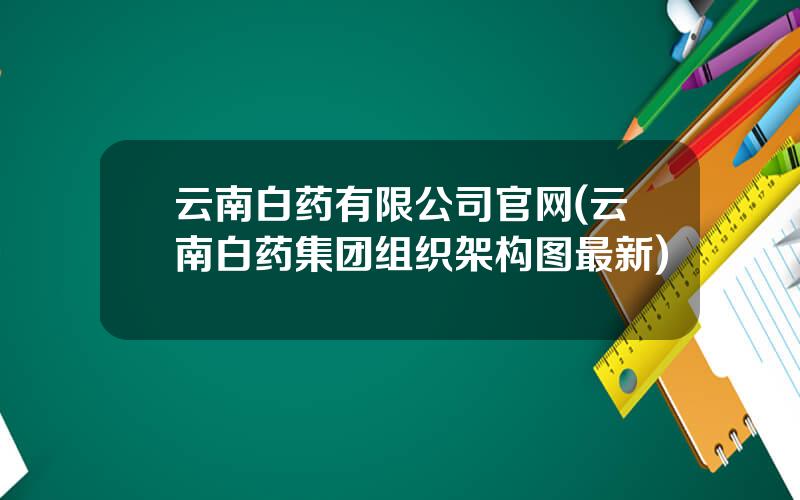 云南白药有限公司官网(云南白药集团组织架构图最新)