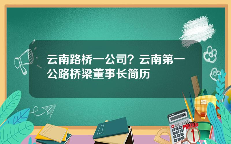 云南路桥一公司？云南第一公路桥梁董事长简历