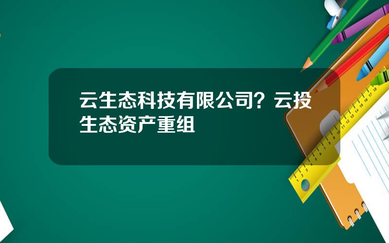 云生态科技有限公司？云投生态资产重组