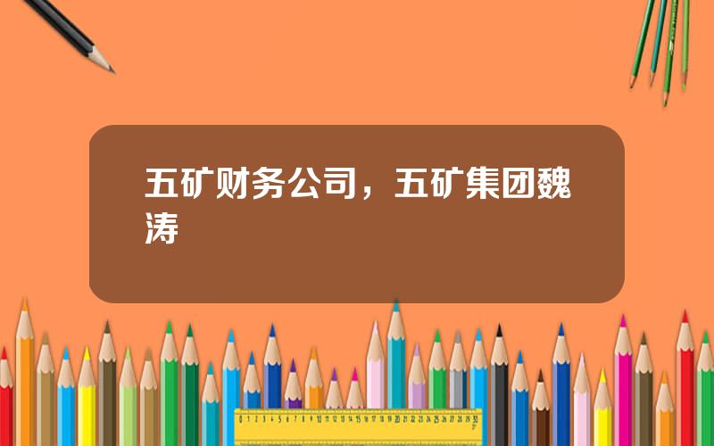 五矿财务公司，五矿集团魏涛