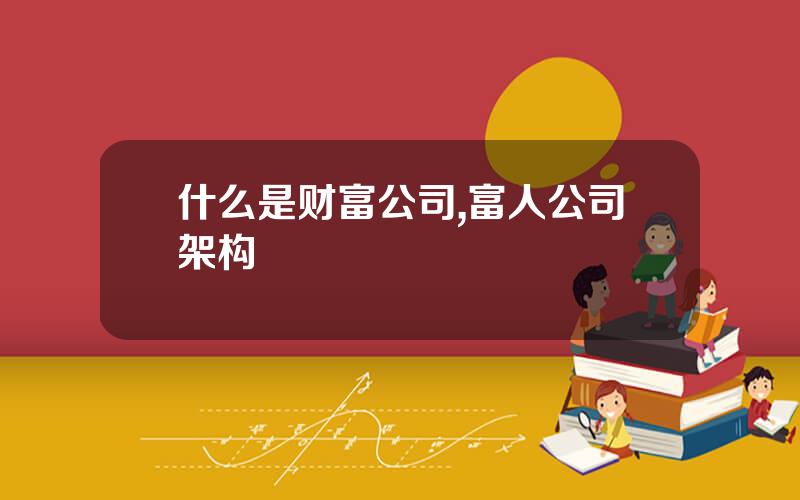 什么是财富公司,富人公司架构