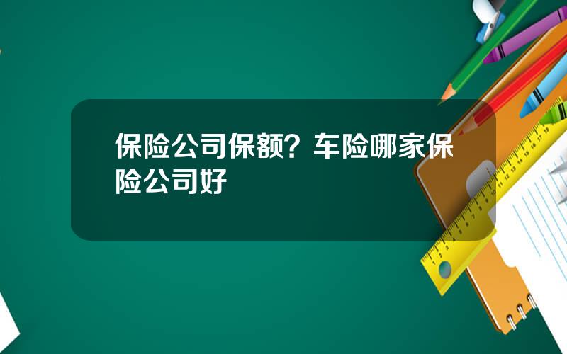 保险公司保额？车险哪家保险公司好