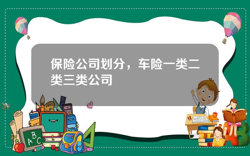 保险公司划分，车险一类二类三类公司