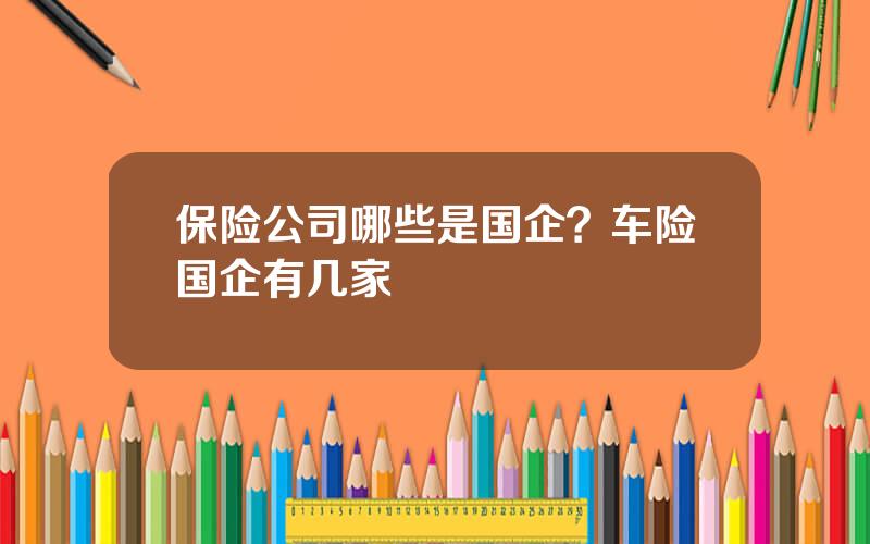 保险公司哪些是国企？车险国企有几家
