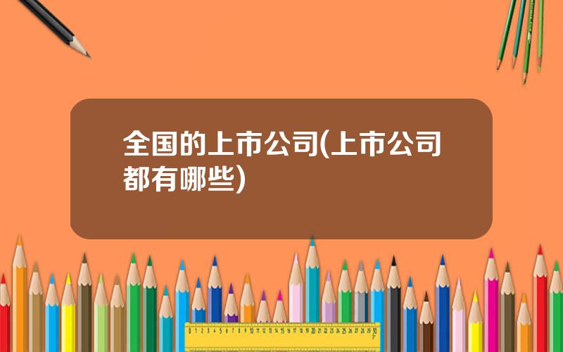 全国的上市公司(上市公司都有哪些)