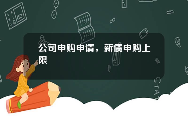 公司申购申请，新债申购上限