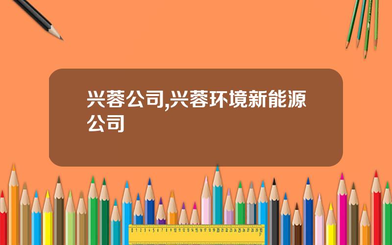 兴蓉公司,兴蓉环境新能源公司