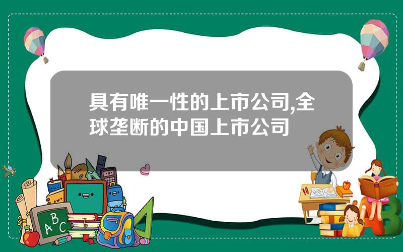 具有唯一性的上市公司,全球垄断的中国上市公司