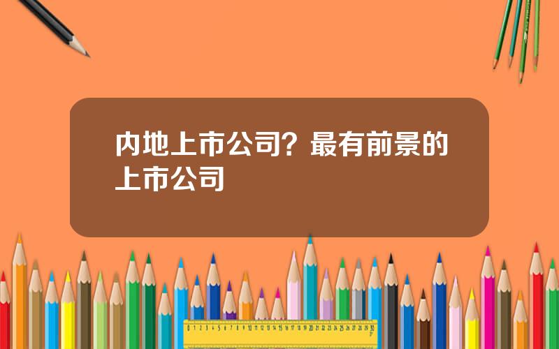 内地上市公司？最有前景的上市公司
