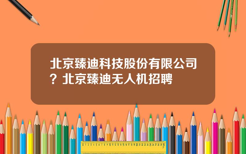 北京臻迪科技股份有限公司？北京臻迪无人机招聘