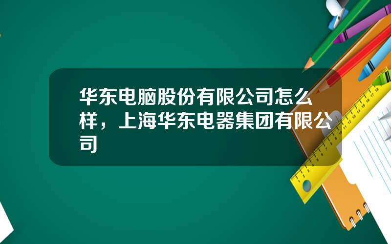 华东电脑股份有限公司怎么样，上海华东电器集团有限公司