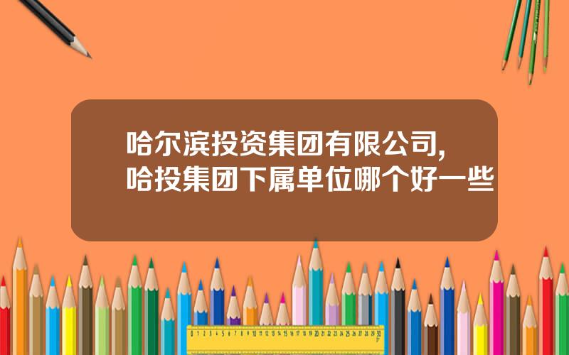 哈尔滨投资集团有限公司,哈投集团下属单位哪个好一些