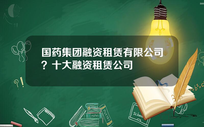 国药集团融资租赁有限公司？十大融资租赁公司