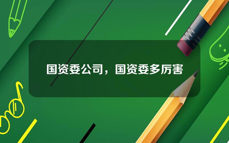 国资委公司，国资委多厉害