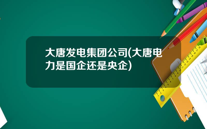 大唐发电集团公司(大唐电力是国企还是央企)