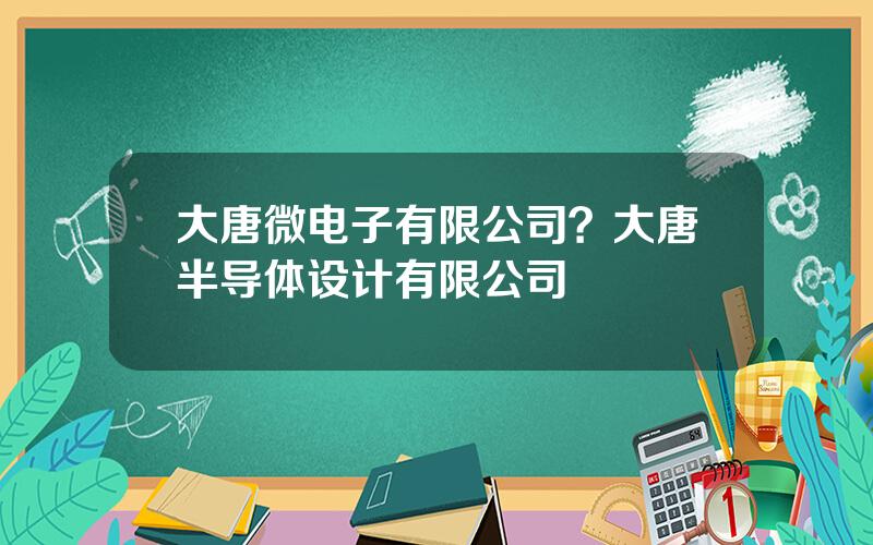 大唐微电子有限公司？大唐半导体设计有限公司