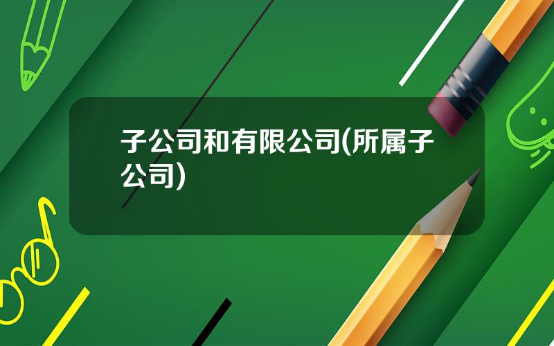 子公司和有限公司(所属子公司)