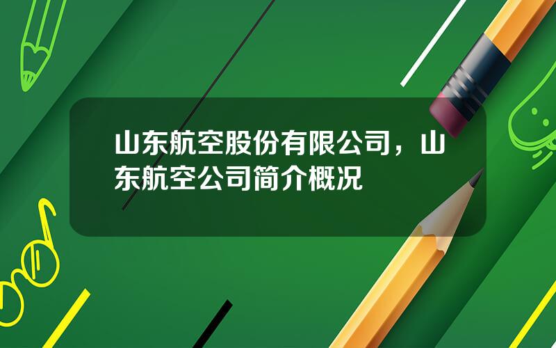 山东航空股份有限公司，山东航空公司简介概况