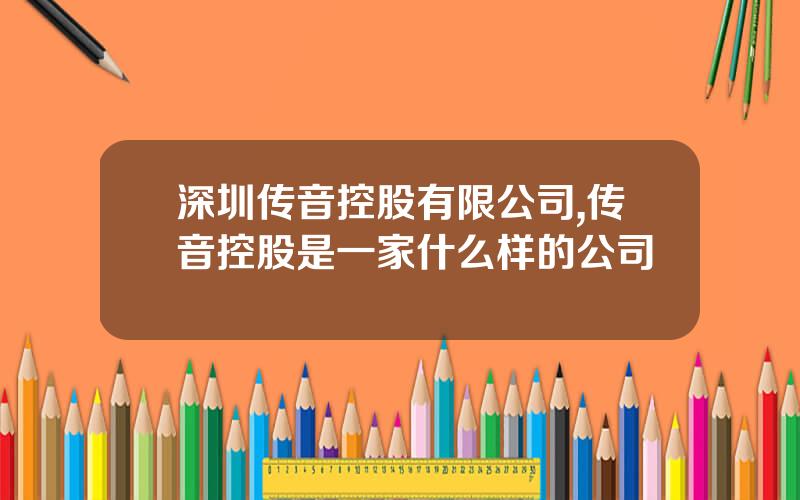 深圳传音控股有限公司,传音控股是一家什么样的公司