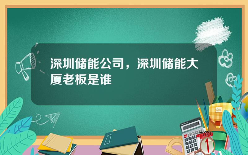 深圳储能公司，深圳储能大厦老板是谁